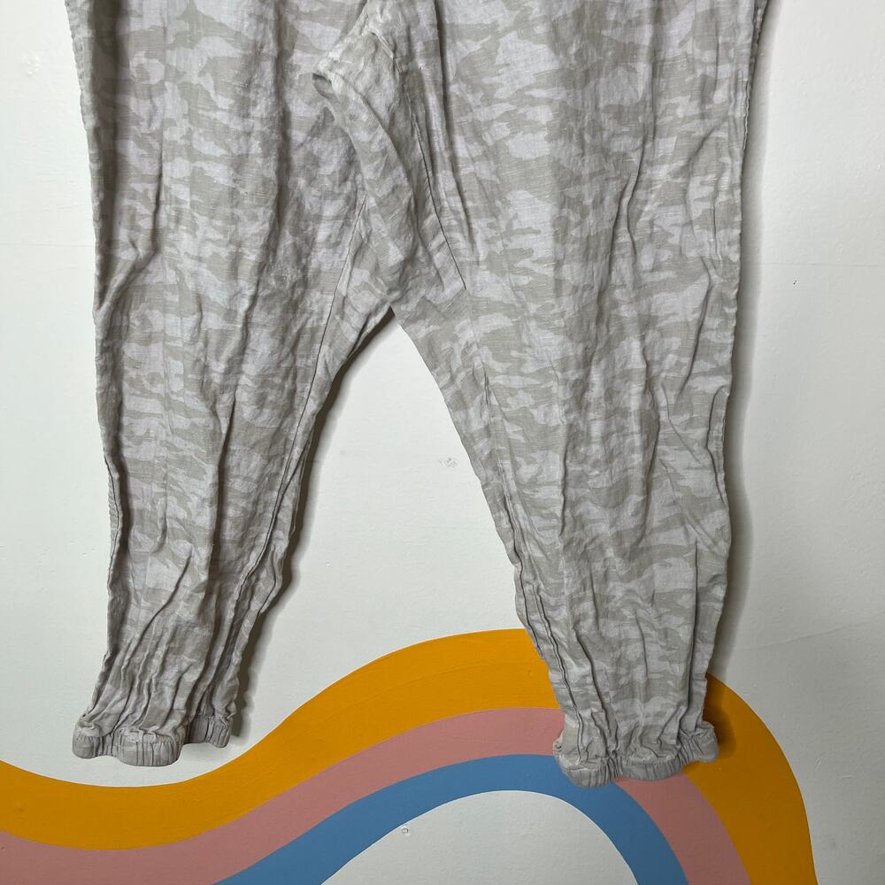 Athleta Cabo Tide Linen Jogger Pants Women's‎ Size 22 Beige Camo Drawstring Tan - Picture 5 of 8